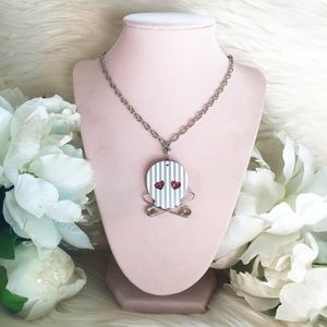 Hello Drama Lucite Skull and Safety Pins Necklace